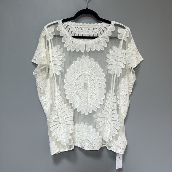 Cupshe | NWT Cream Boho Lace Top Swimsuit Cover-up Women’s One Size - Picture 1 of 8